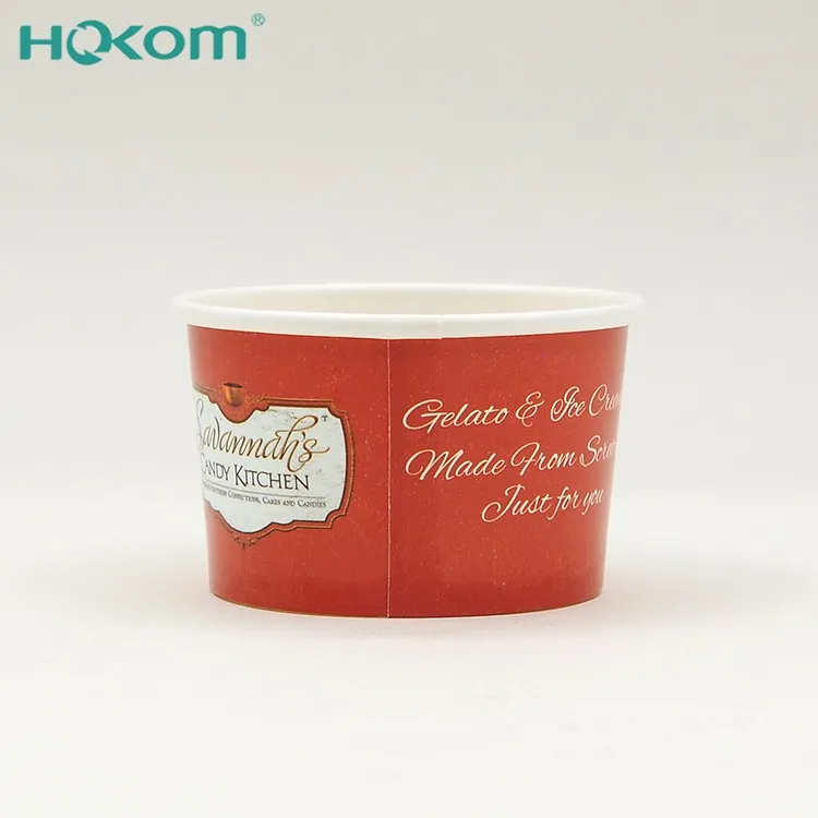 2025 Najlepiej sprzedający się biały brązowy papier kraft spersonalizowany jasna kolorowa miska lodów z pokrywką