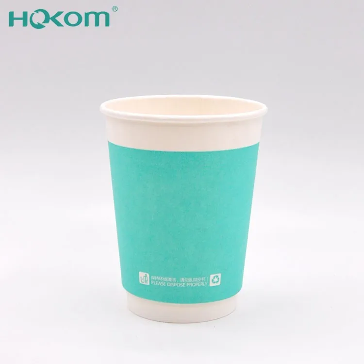 Disposable Double Wall Paper Cup With PE Coat Custom Logo For Hot Coffee Chocolate Milk