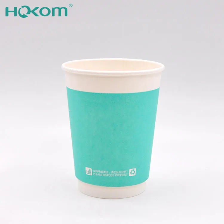 Jednorazowe podwójne miseczki z papieru z płaszczem PE niestandardowe logo na gorącą kawę mleko czekoladowe